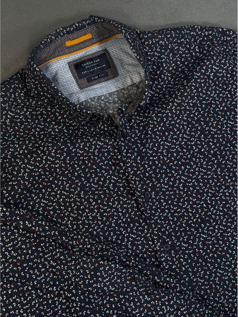 Cactus Man Ricky Singh Mens XL Slim Fit Navy Floral Button Down Shirt Cotton